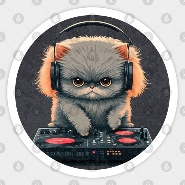 DJ Persian Cat Sticker by JGodvliet